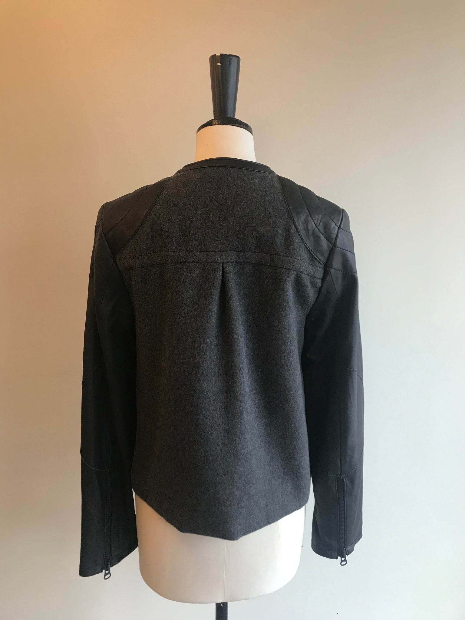 Isabella's Wardrobe Rika Wool and Lambskin Leather Jacket.
