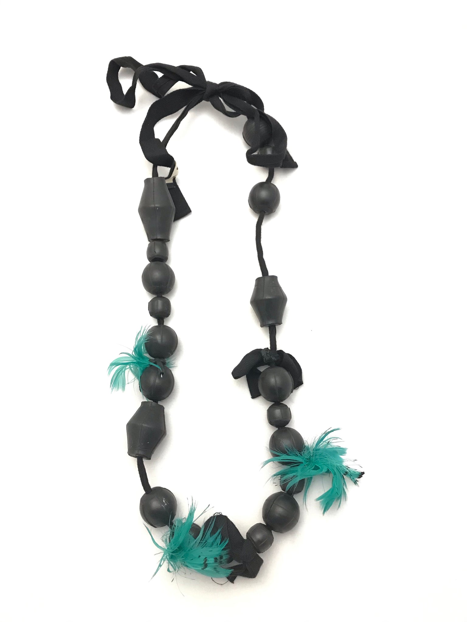 Isabella's Wardrobe Marni Rubber and Feather Necklace.