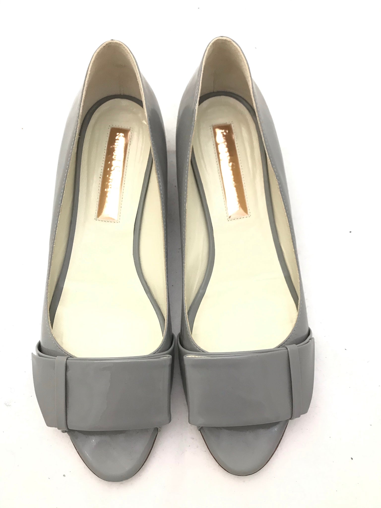 Isabella's Wardrobe Rupert Sanderson Patent Open Toe Flats.