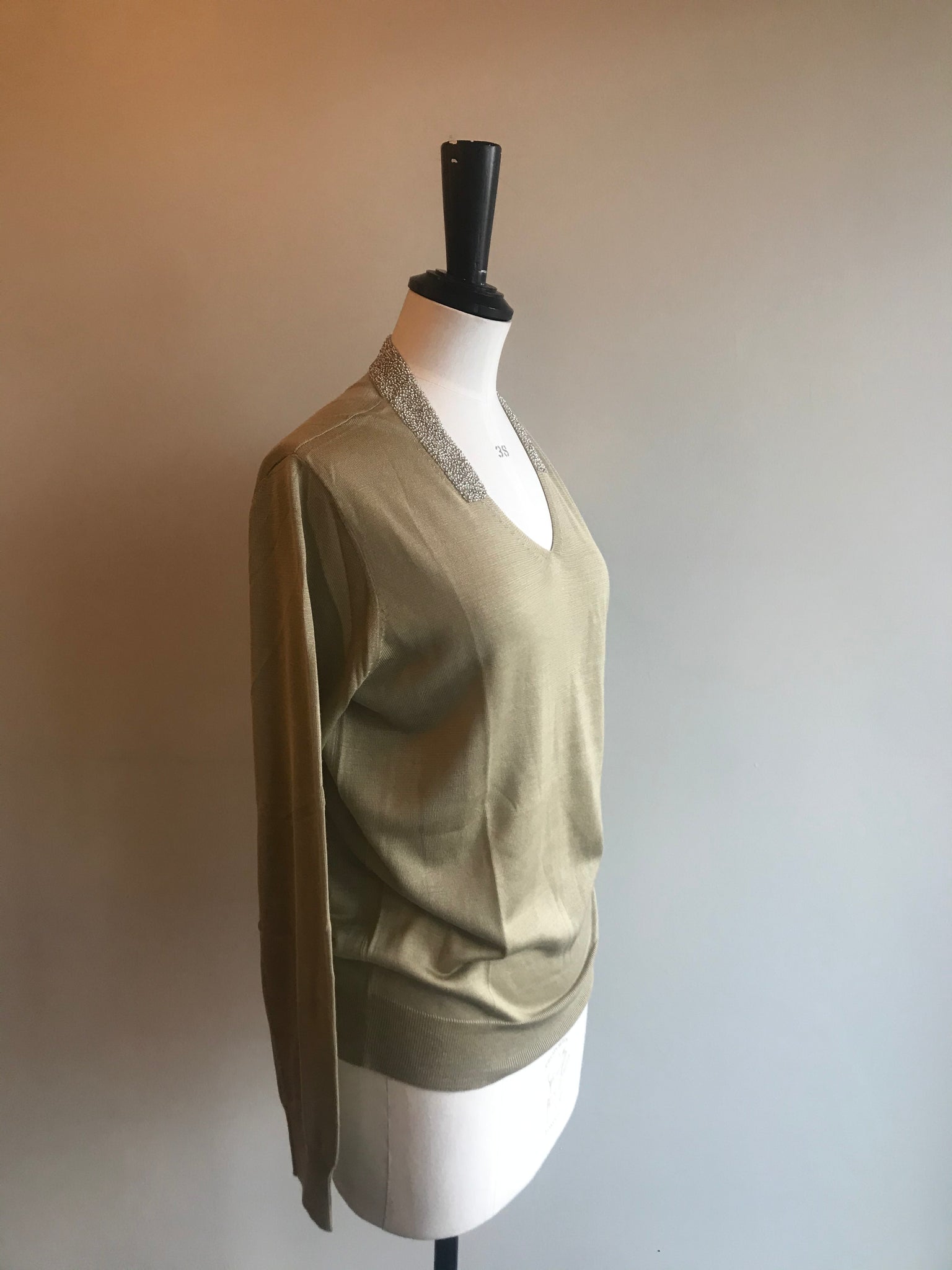 Embellished Silk Sweater