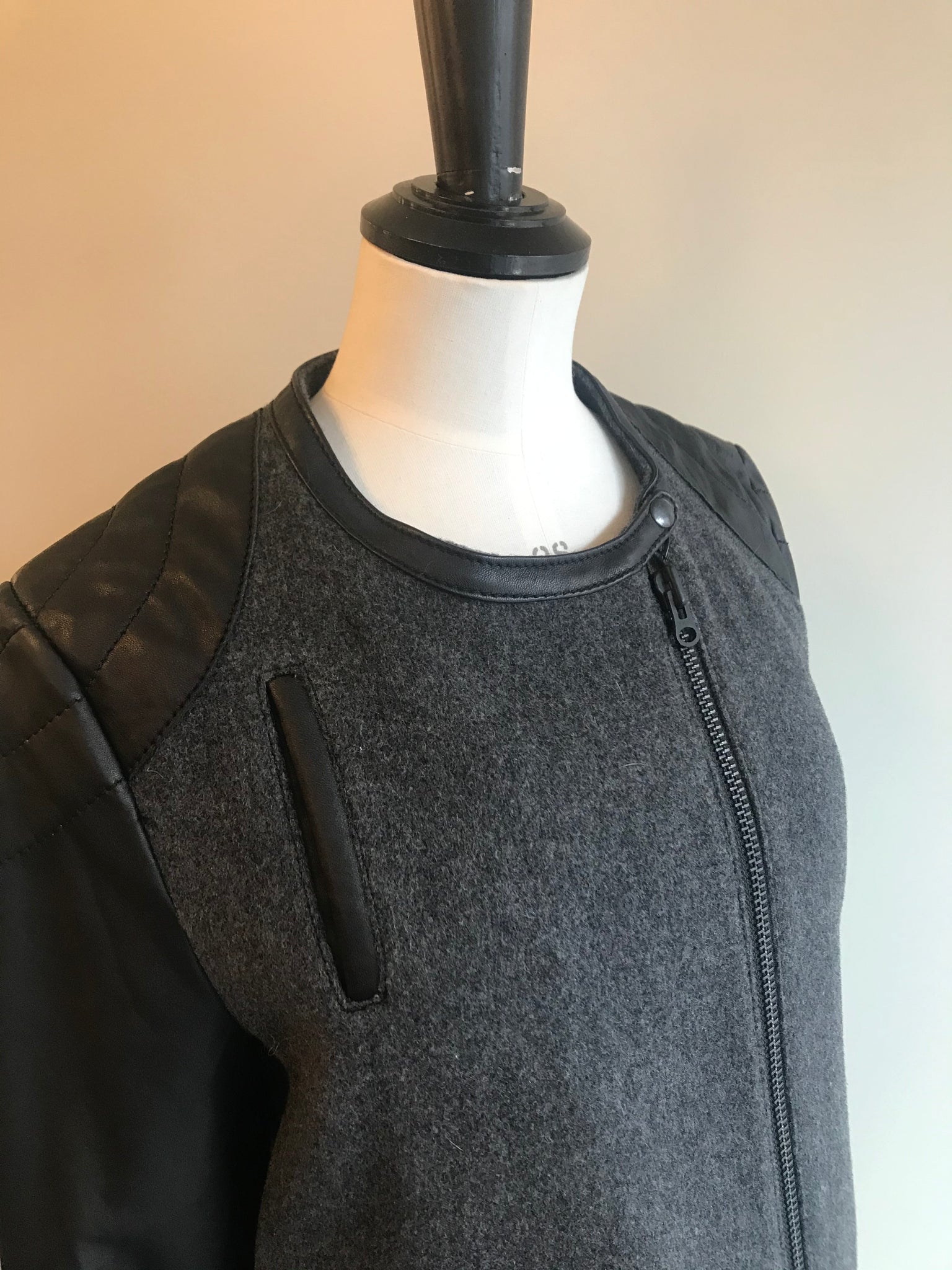Isabella's Wardrobe Rika Wool and Lambskin Leather Jacket.