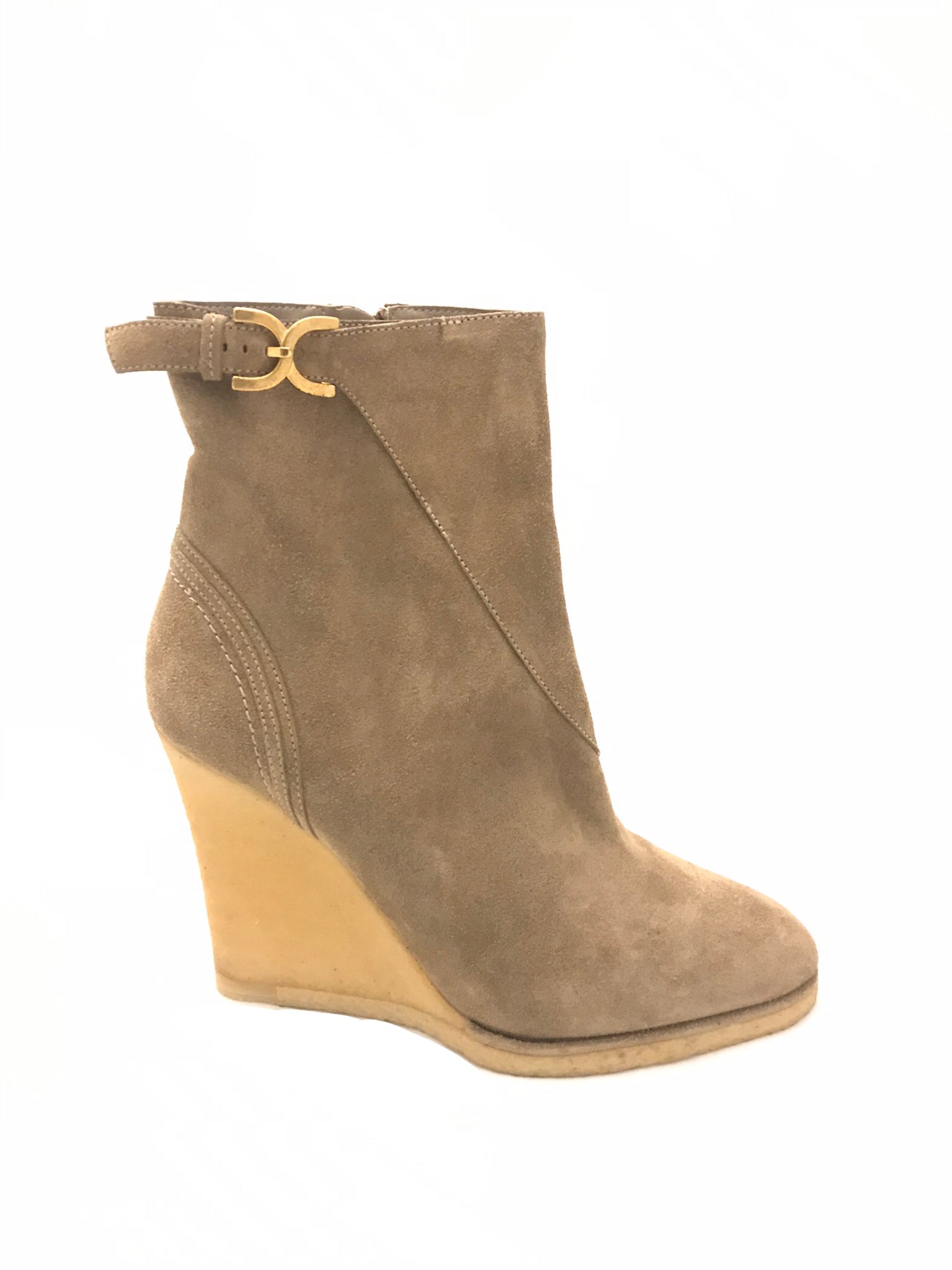 Isabella's Wardrobe Chloe Suede Wedge Ankle Boots.