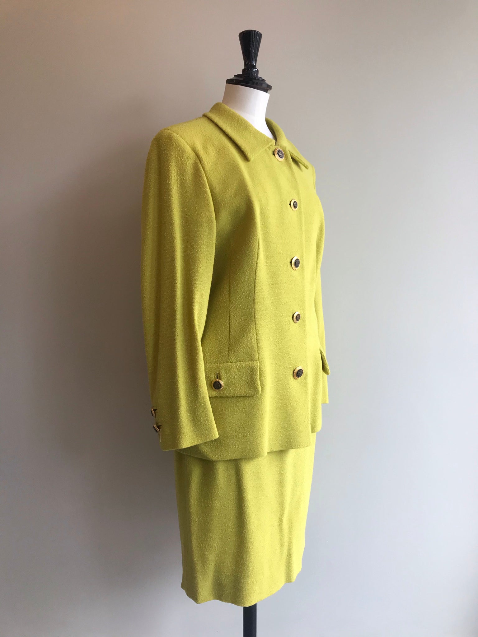 Isabella's Wardrobe Gianni Versace Vintage Wool Skirt Suit.