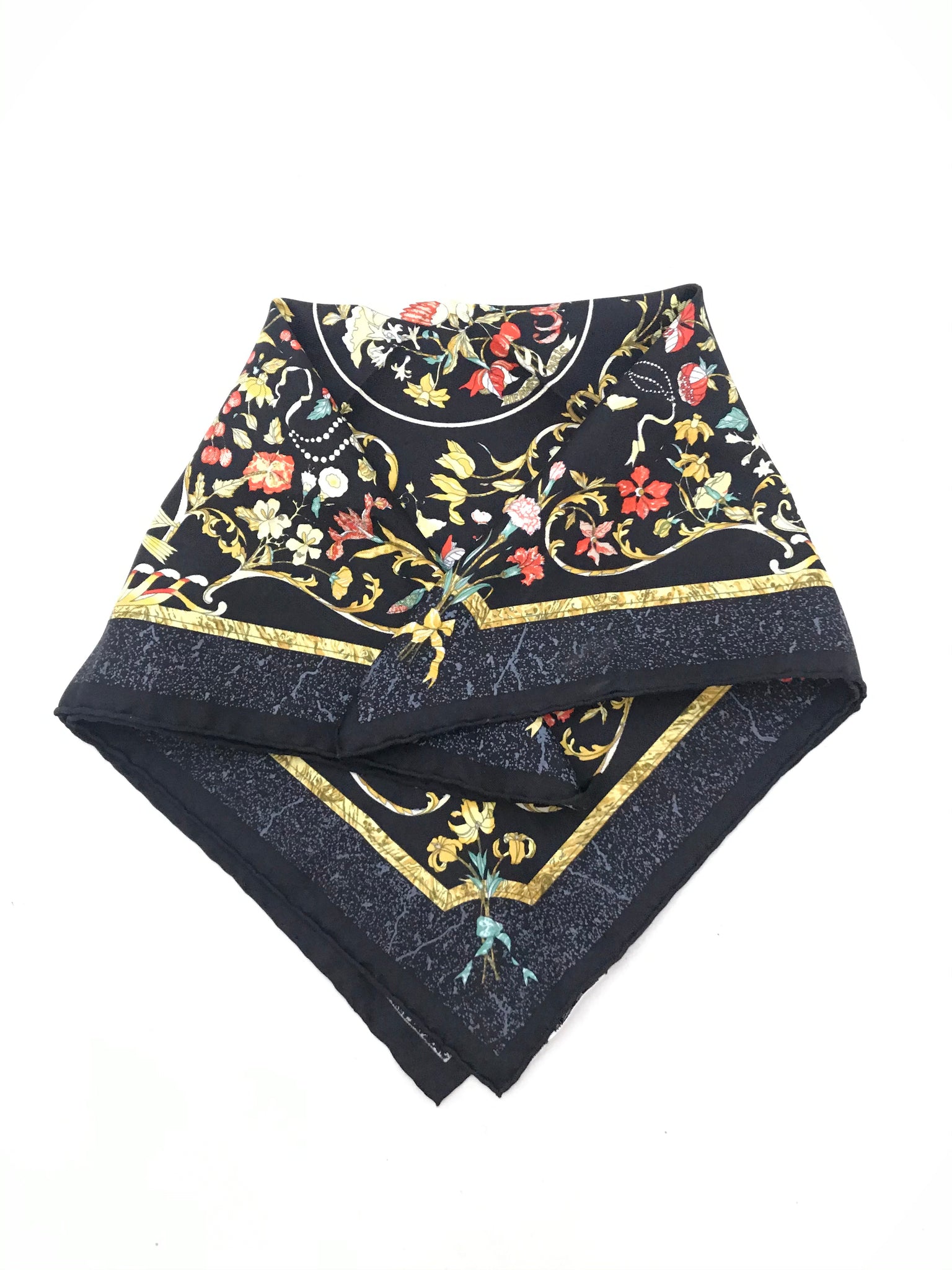Isabella's Wardrobe Hermes Pierres d'Orient et d'Occident Pocket Square.