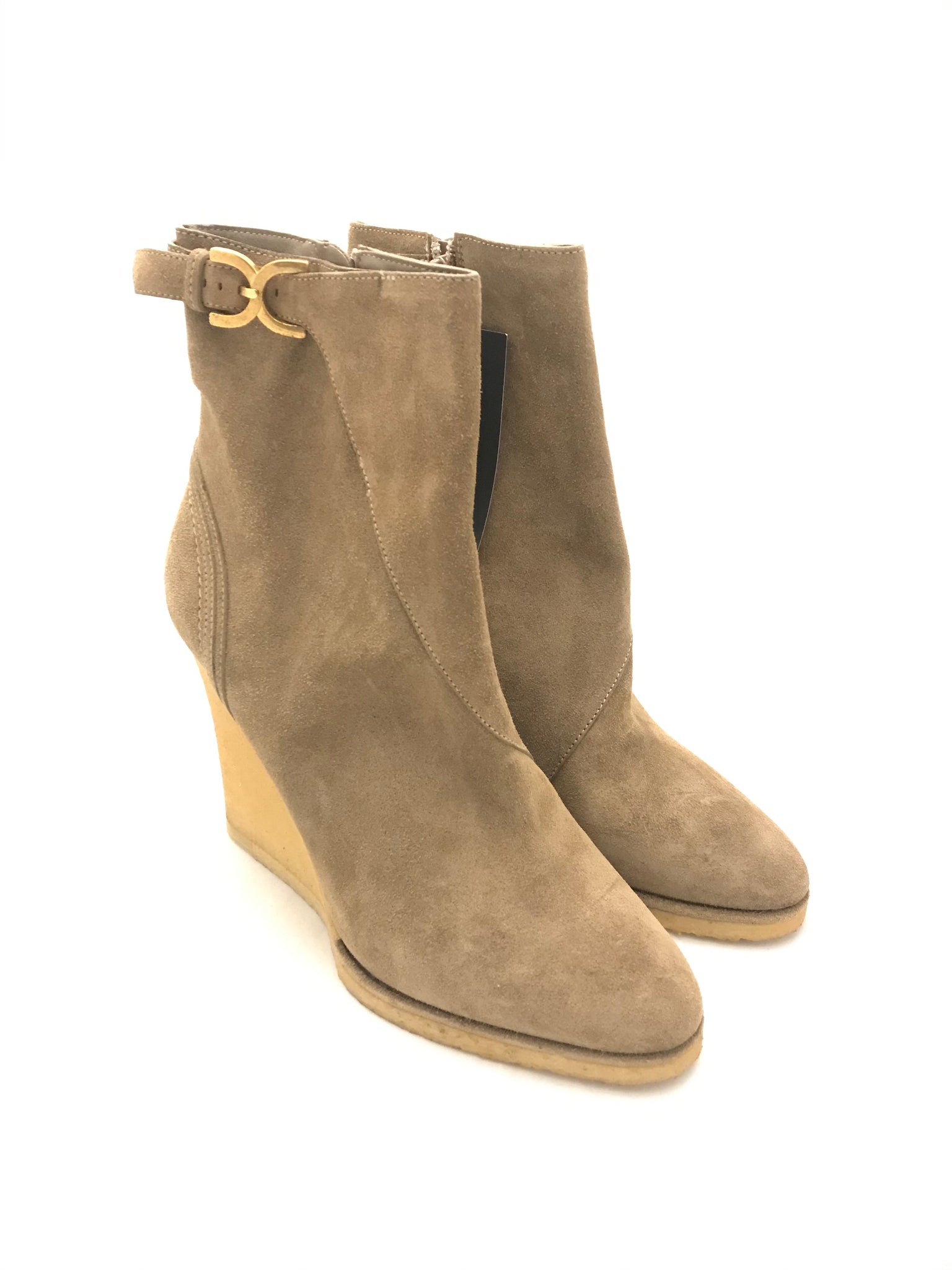 Isabella's Wardrobe Chloe Suede Wedge Ankle Boots.