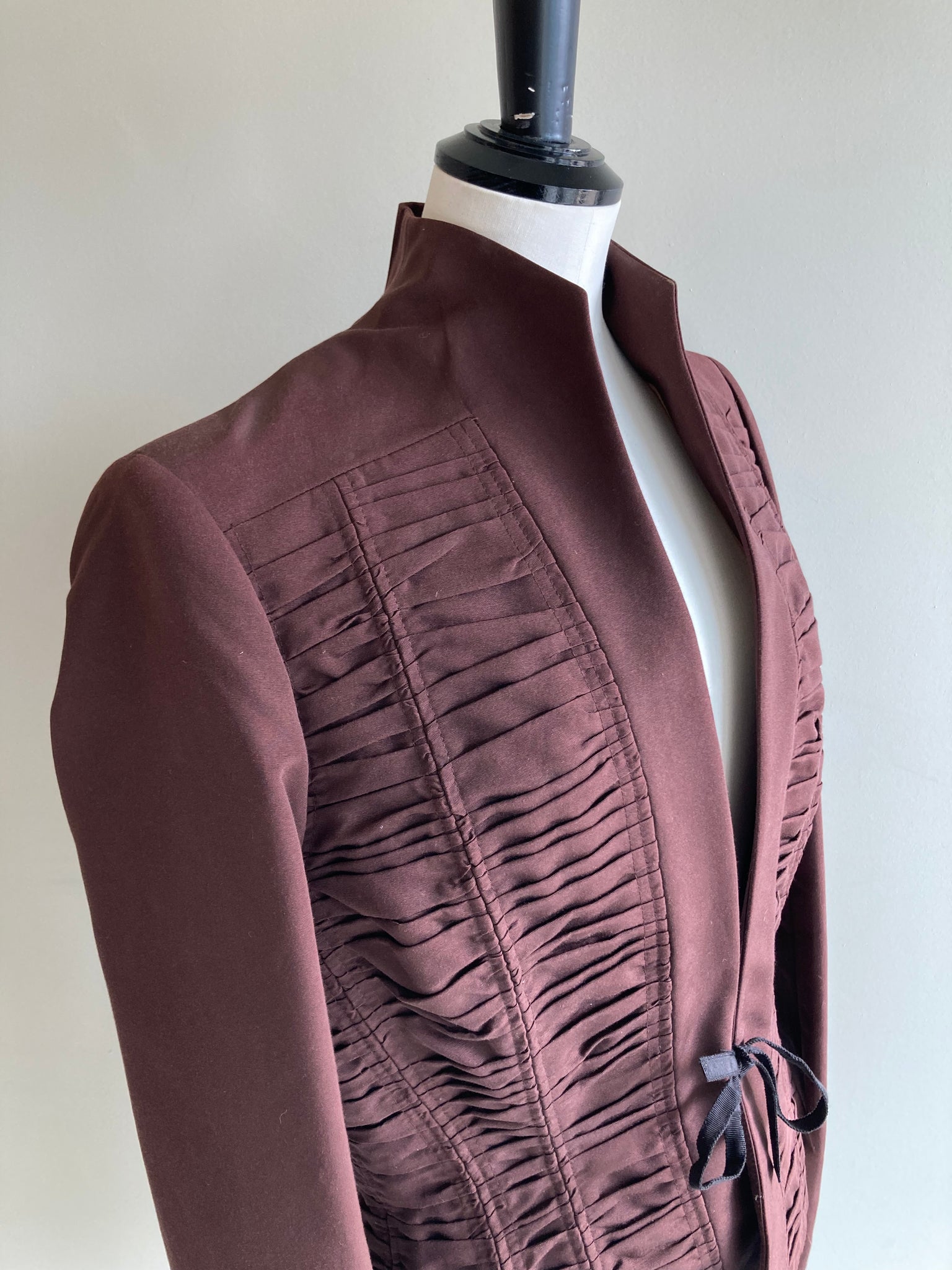 Ruched Cotton/Silk Suit