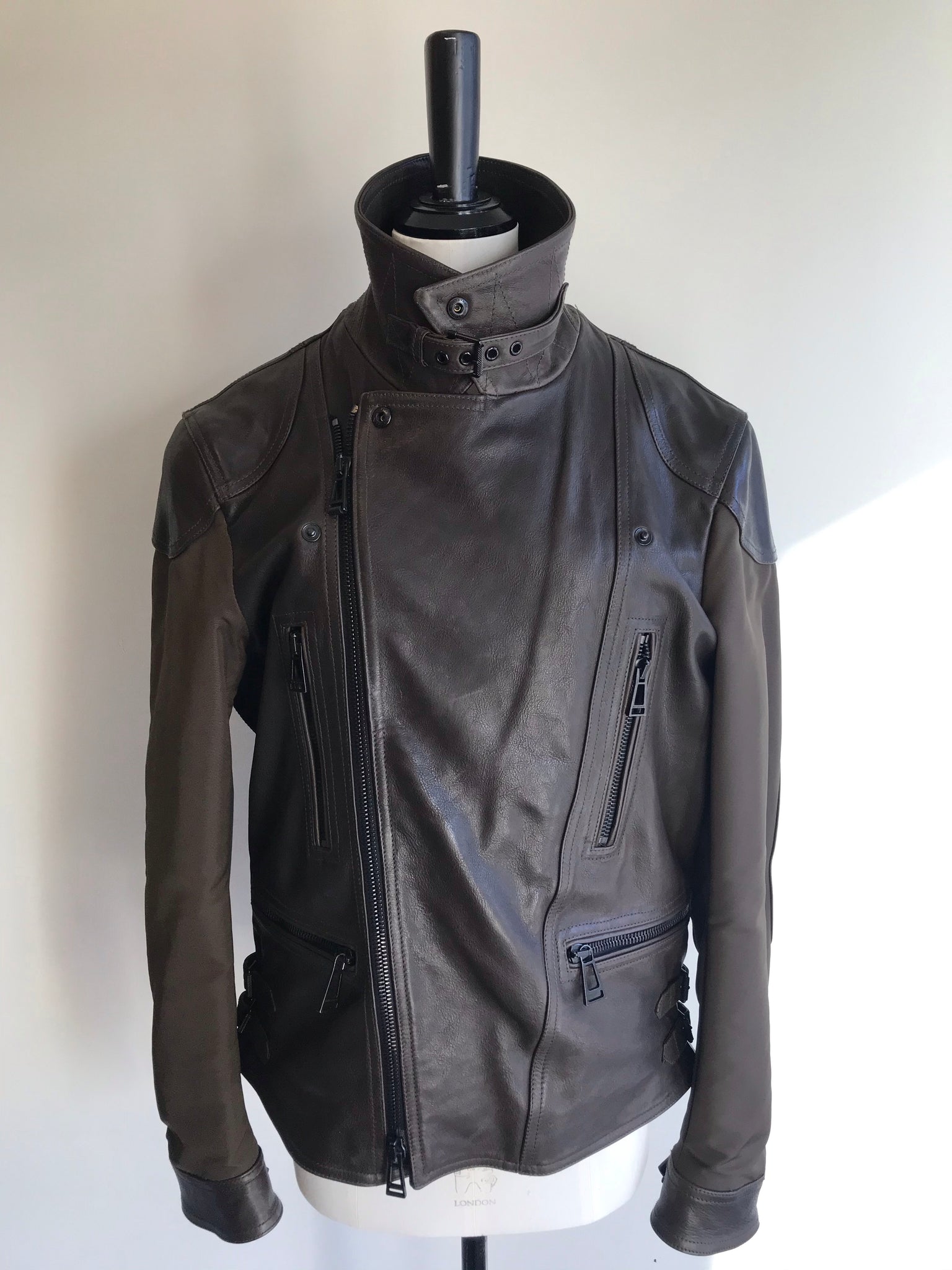 Isabella's Wardrobe Belstaff Gents Brown Leather and Canvas Jacket.