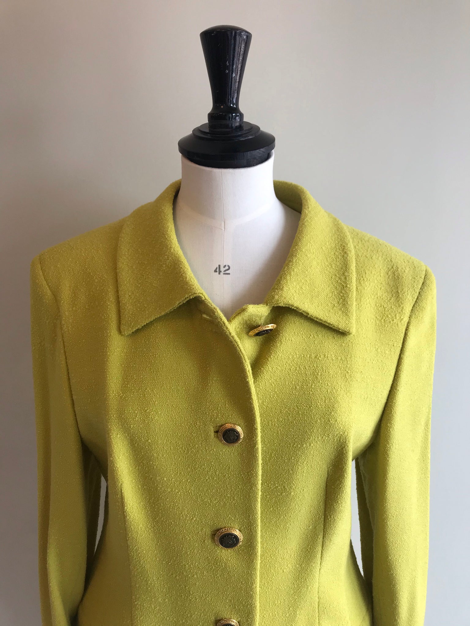 Isabella's Wardrobe Gianni Versace Vintage Wool Skirt Suit.