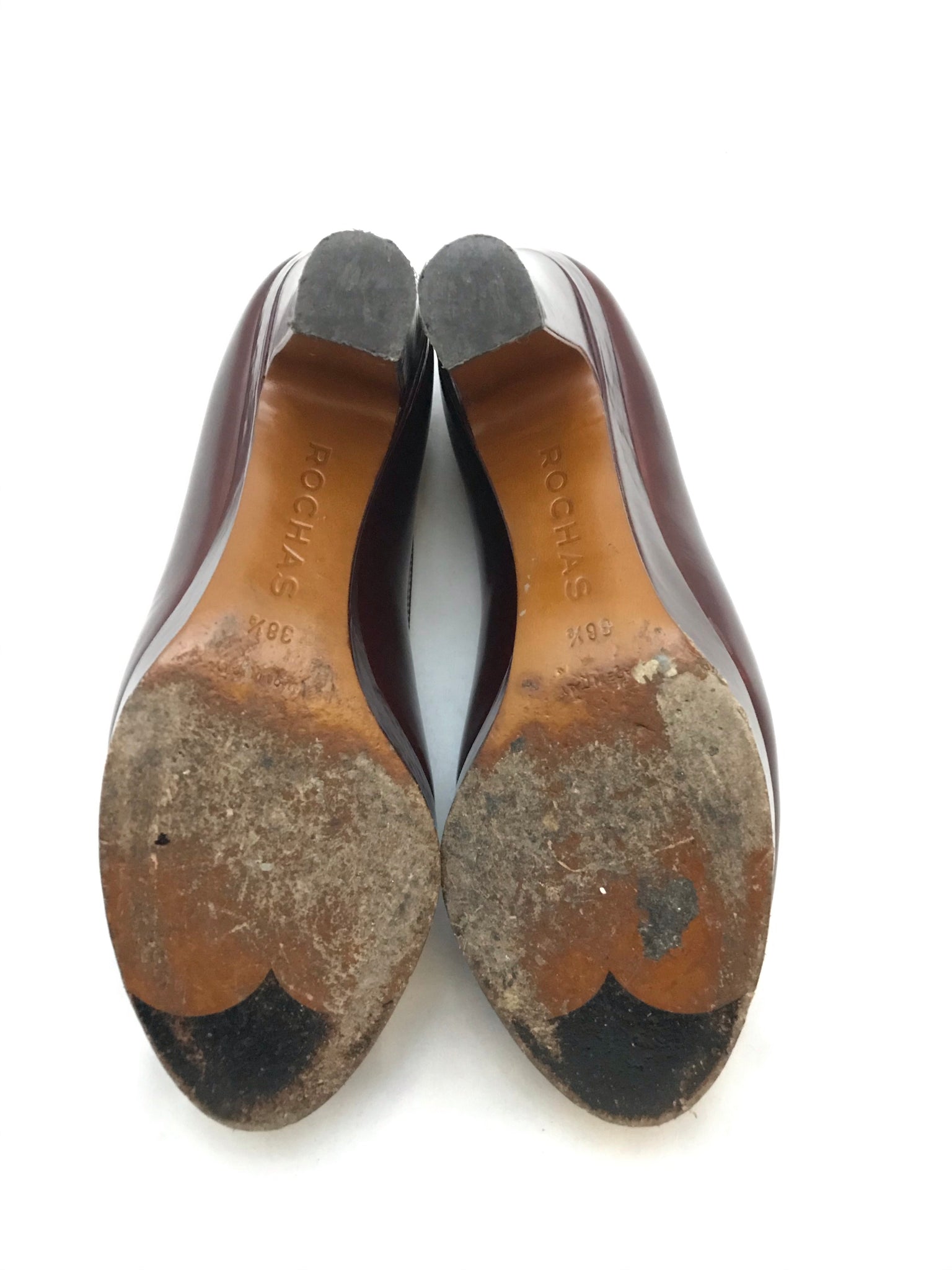 Isabella's Wardrobe Rochas Leather Platform Heels.
