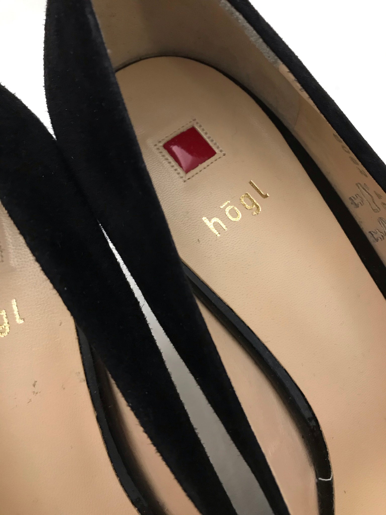 Isabella's Wardrobe Hogl Suede Heels.