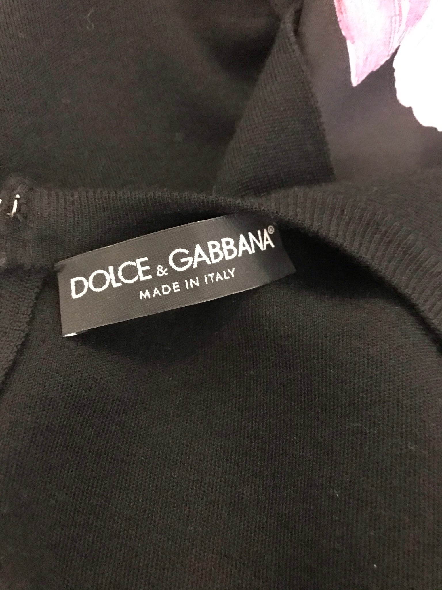 Isabella's Wardrobe Dolce & Gabbana Cashmere/Silk Floral Mini Dress.