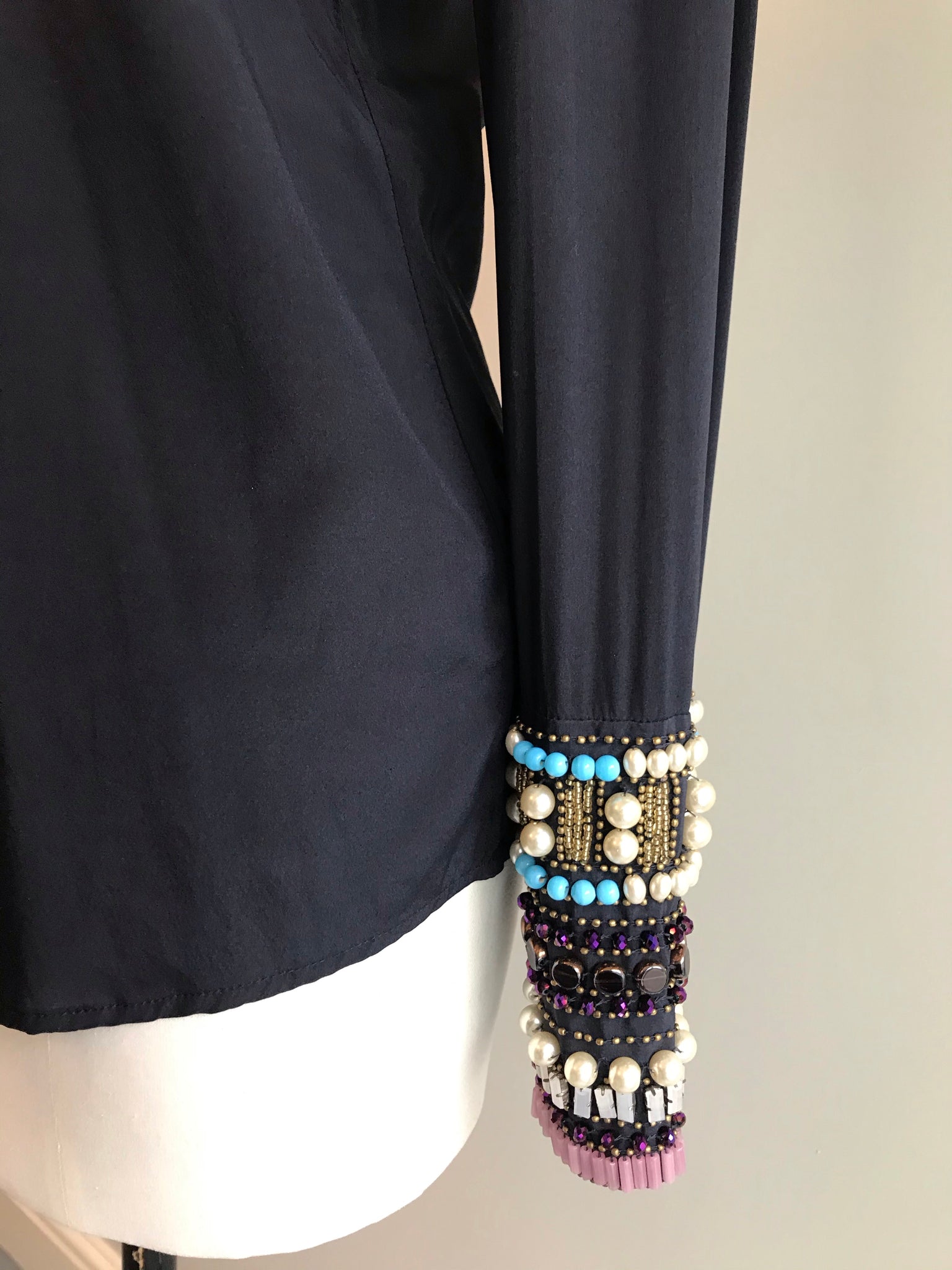 Isabella's Wardrobe Bastyan Beaded Silk Top.
