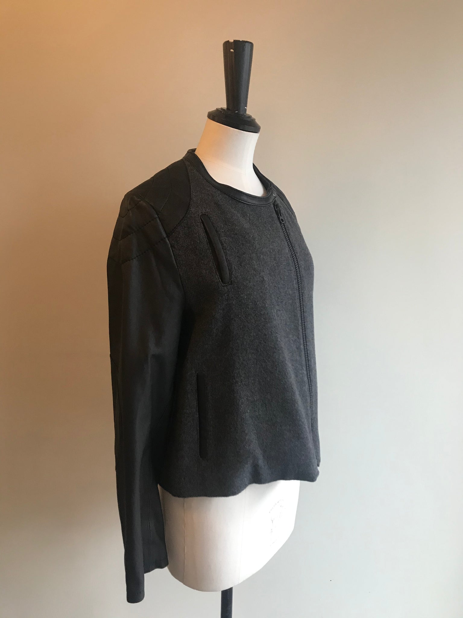 Isabella's Wardrobe Rika Wool and Lambskin Leather Jacket.