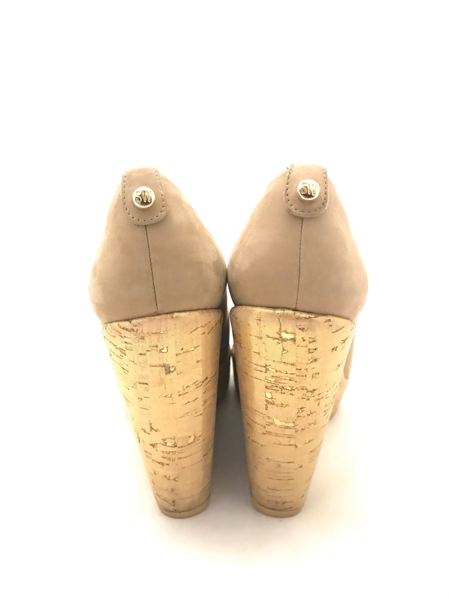 Isabella's Wardrobe Stuart Weitzman Metallic Suede Wedges.