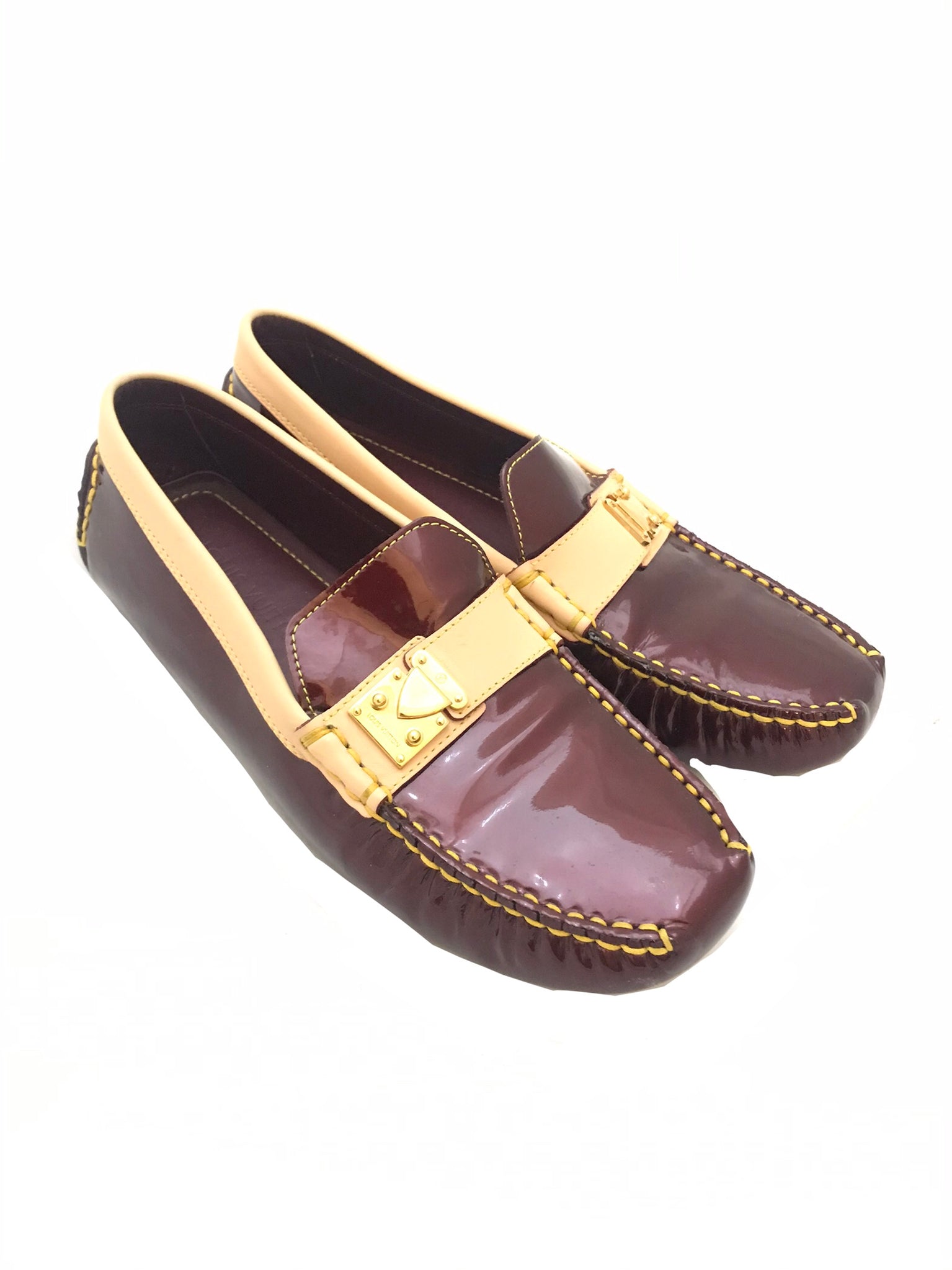 Isabella's Wardrobe Louis Vuitton Patent Leather Lombok Loafers.