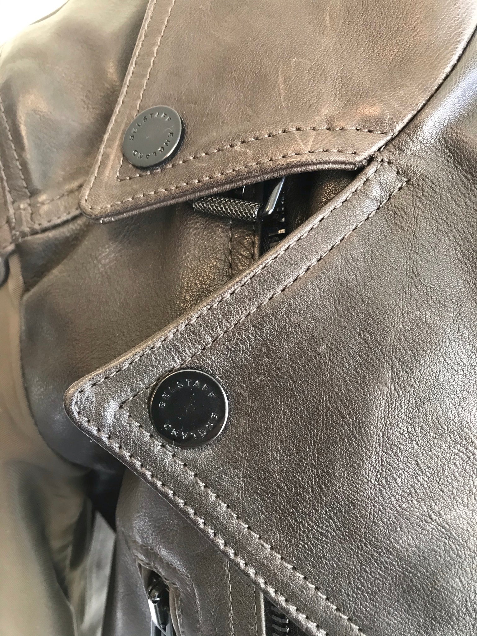 Isabella's Wardrobe Belstaff Gents Brown Leather and Canvas Jacket.