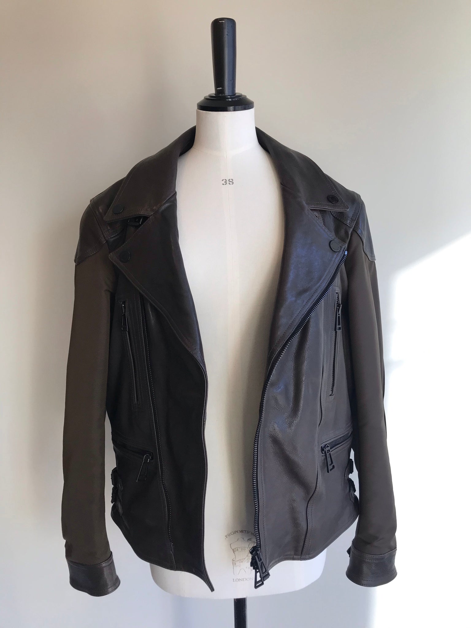 Isabella's Wardrobe Belstaff Gents Brown Leather and Canvas Jacket.