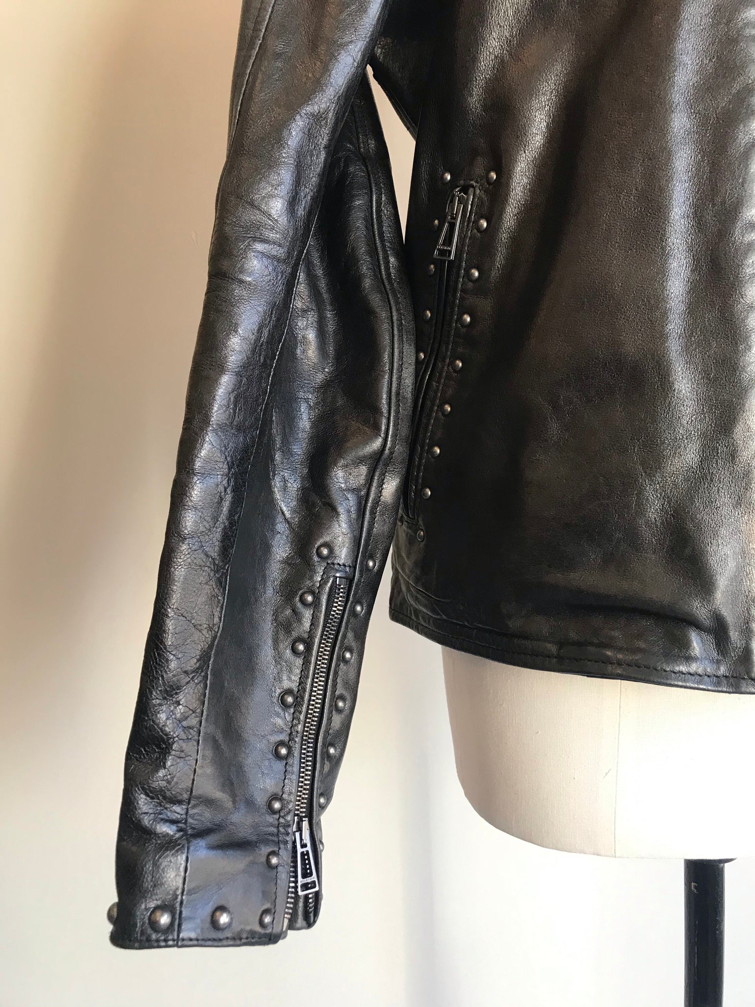 Isabella's Wardrobe Belstaff Gents Studded Leather Jacket.