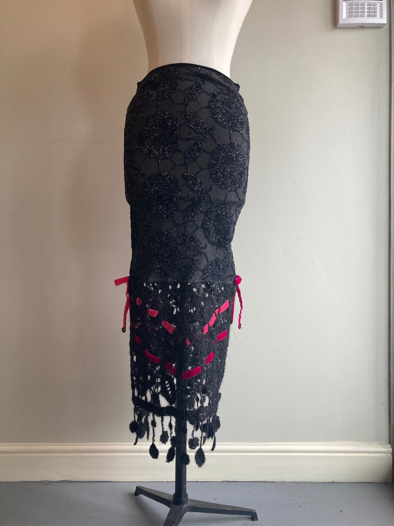 Crochet Style Wool Skirt