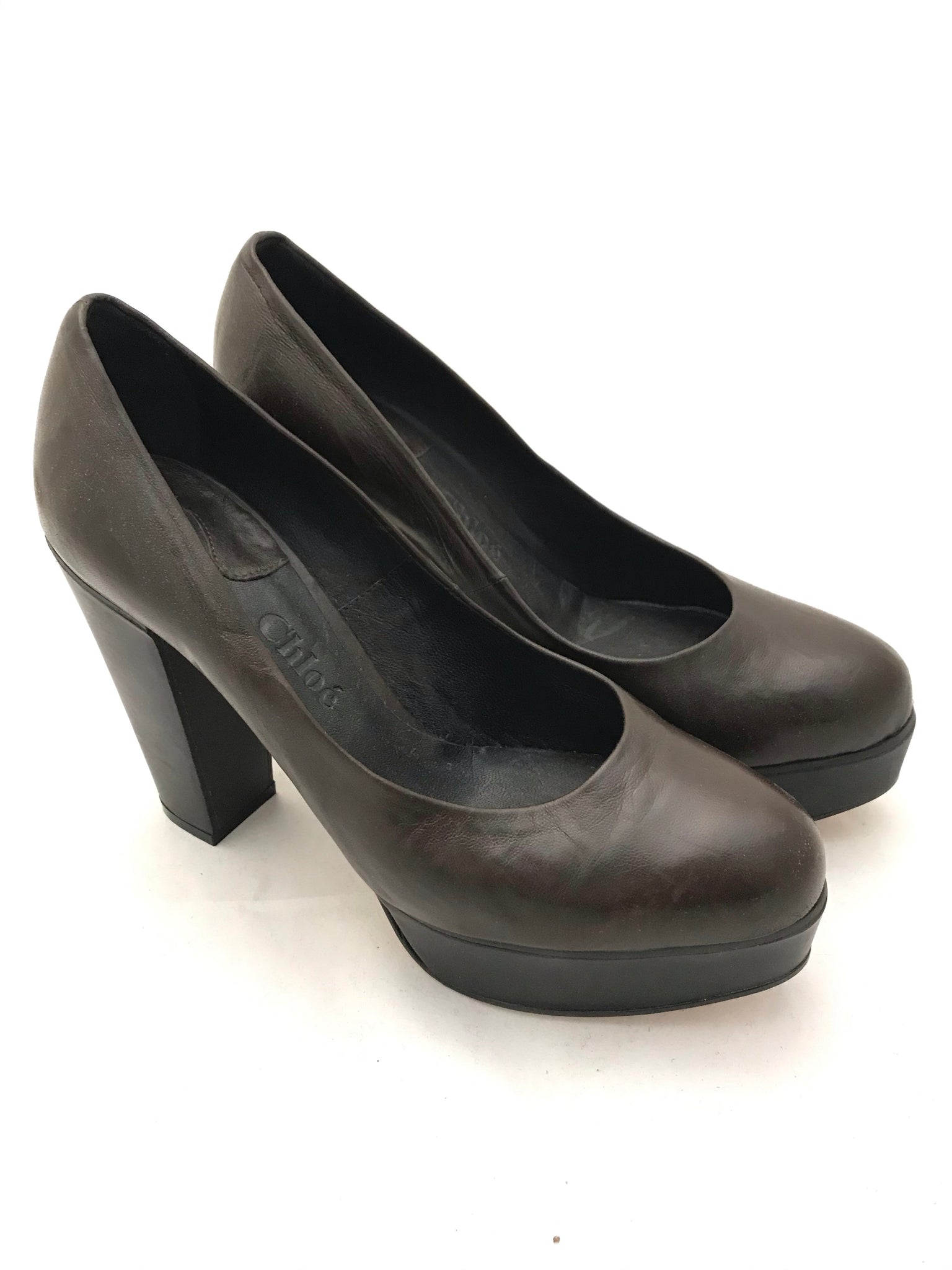 Isabella's Wardrobe Chloe Chocolate Platform Pumps.
