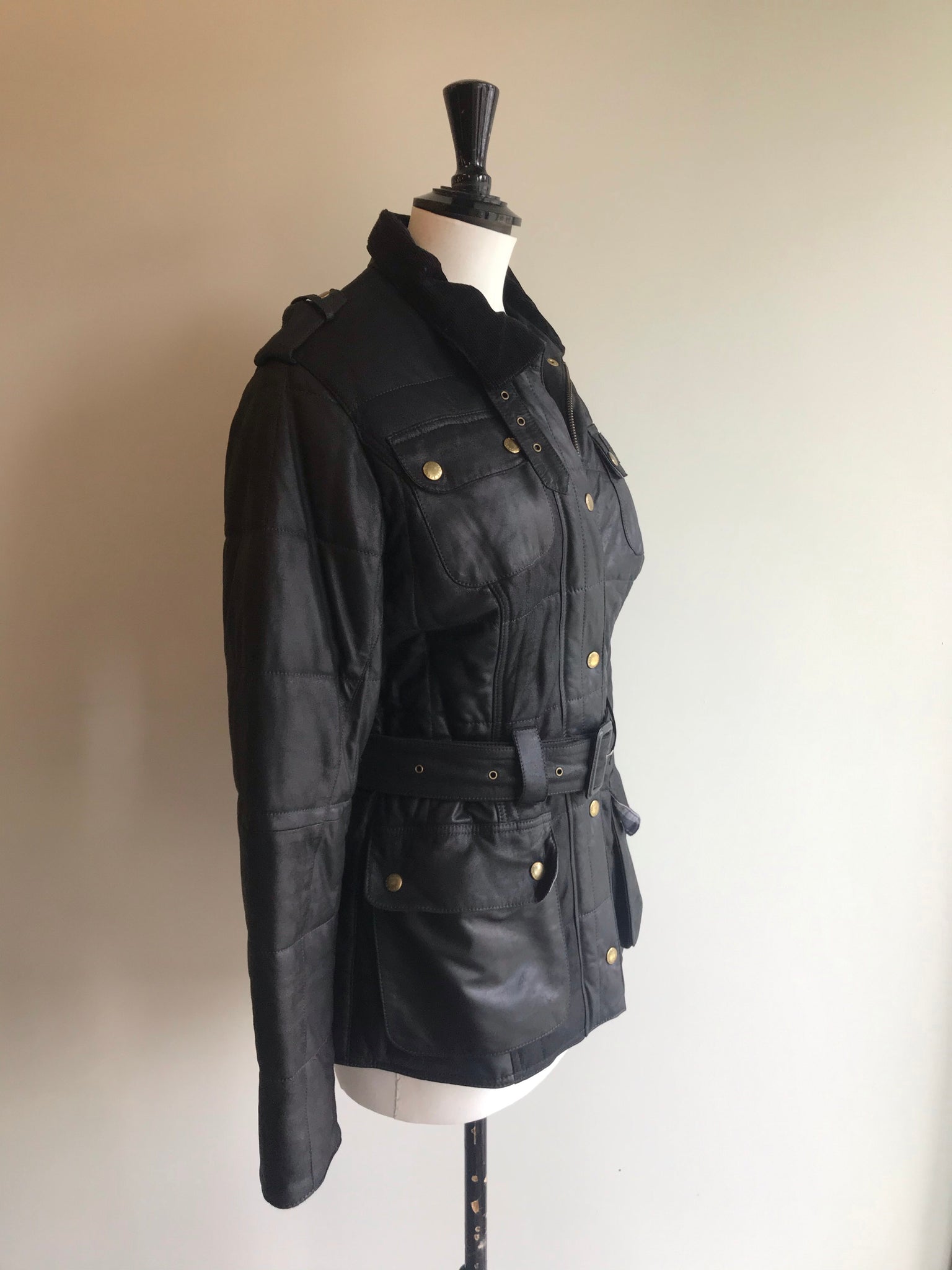 Isabella's Wardrobe Barbour International Leather Jacket.