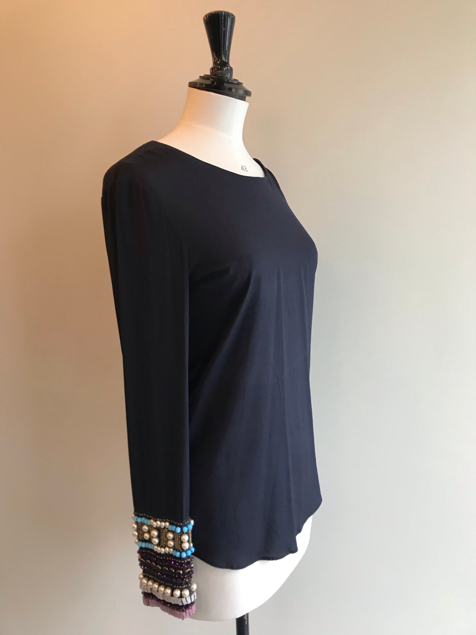 Isabella's Wardrobe Bastyan Beaded Silk Top.