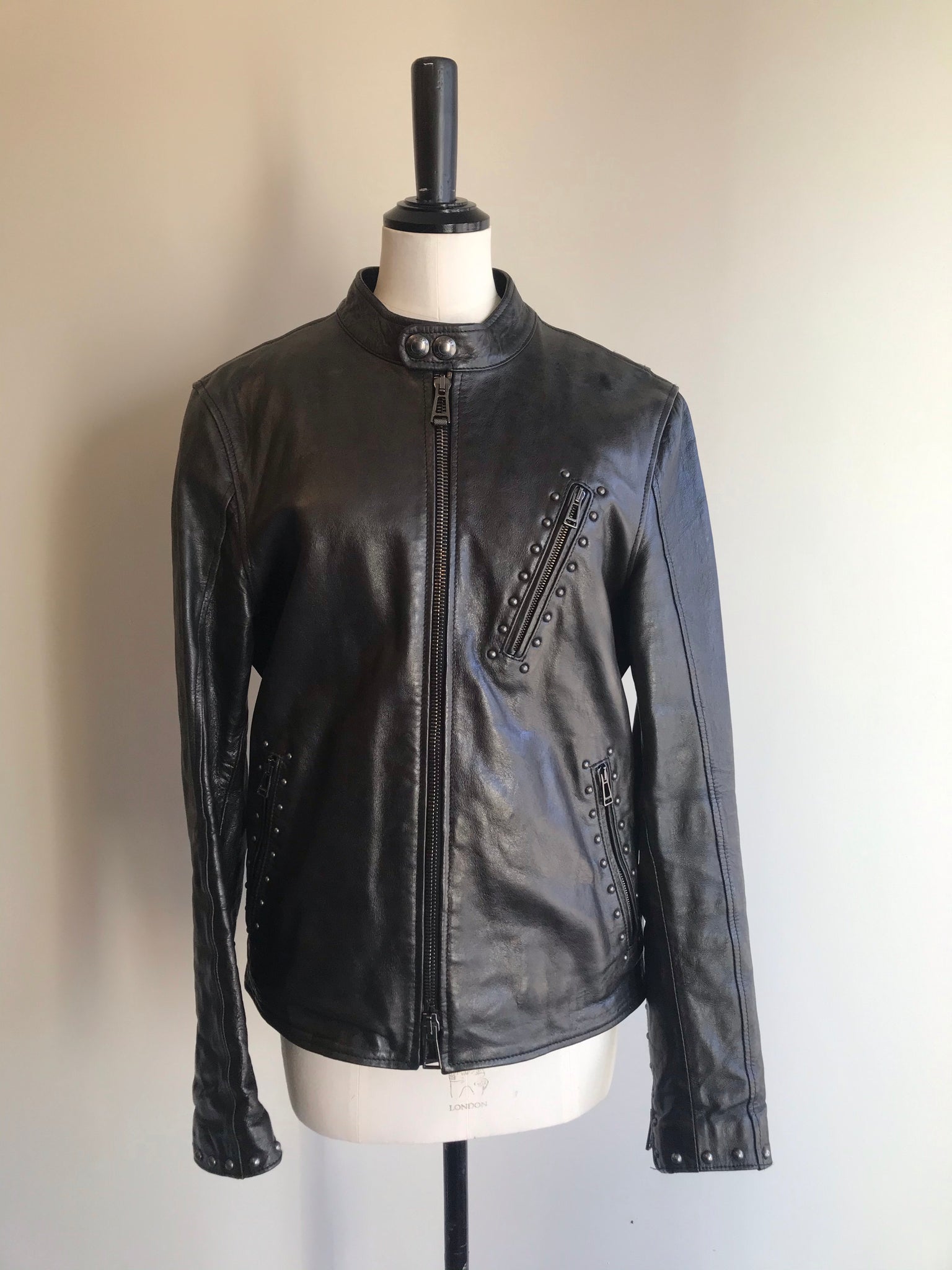 Isabella's Wardrobe Belstaff Gents Studded Leather Jacket.