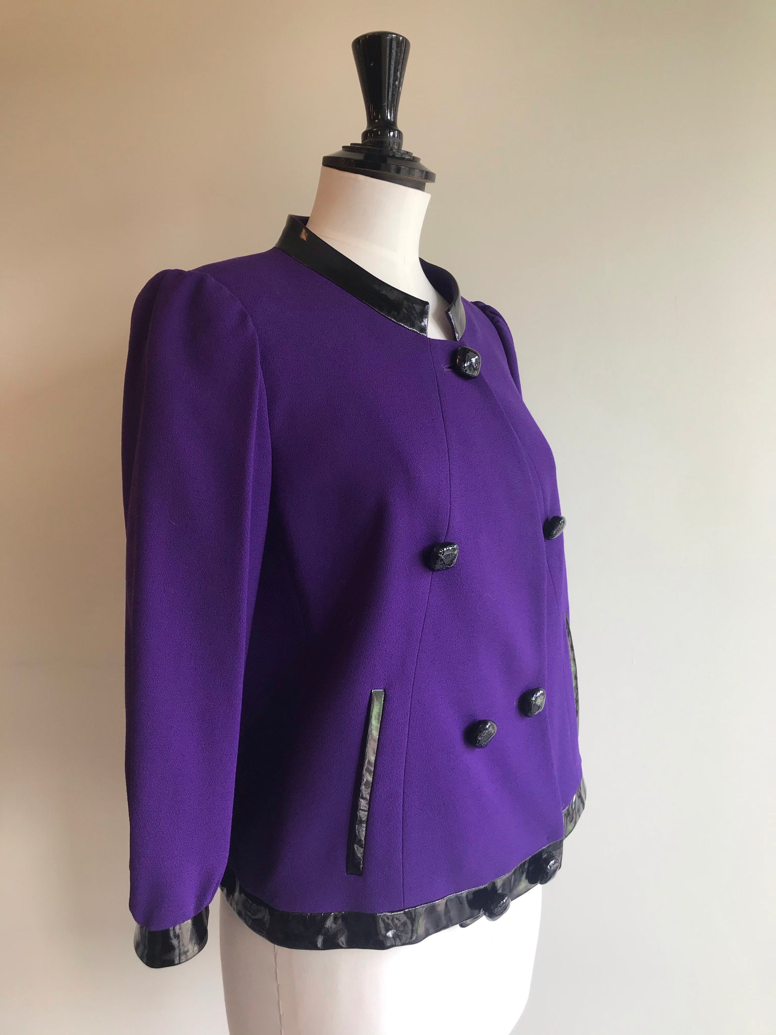 Isabella's Wardrobe Armani Collezioni Wool Jacket with Patent Trim.