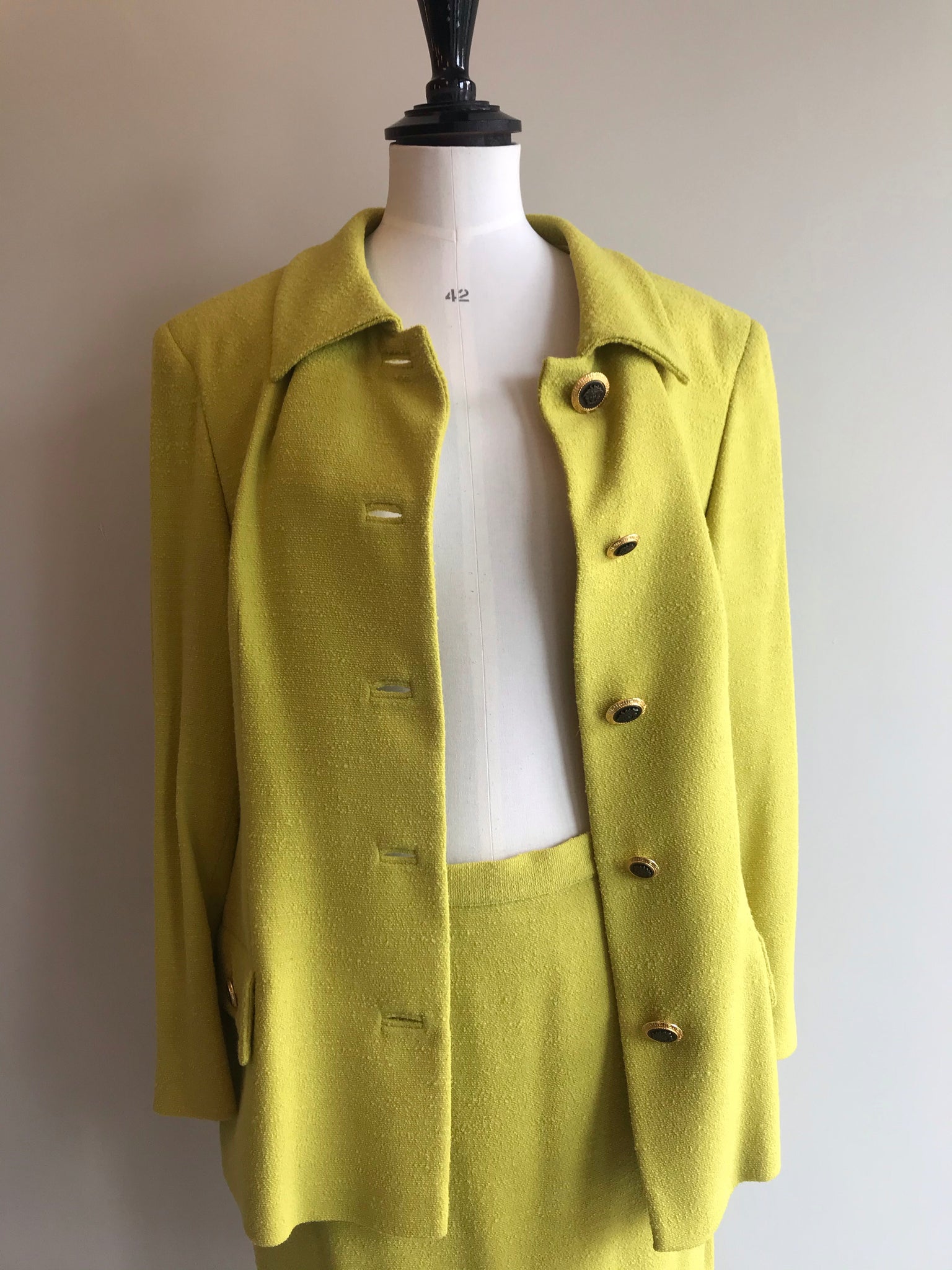 Isabella's Wardrobe Gianni Versace Vintage Wool Skirt Suit.