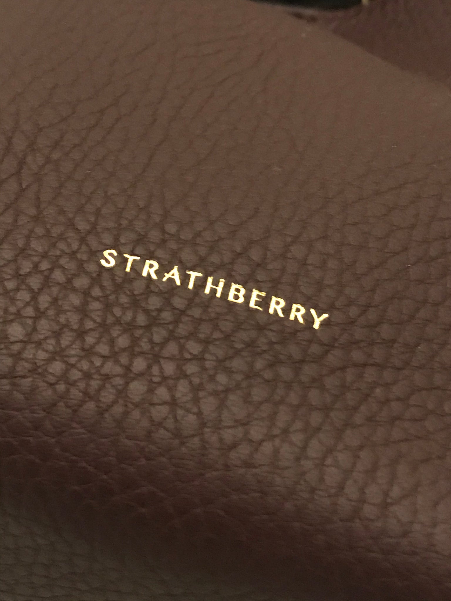 STRATHBERRY Lana Nano Bucket Bag in Tan/ Forest/ Burgundy