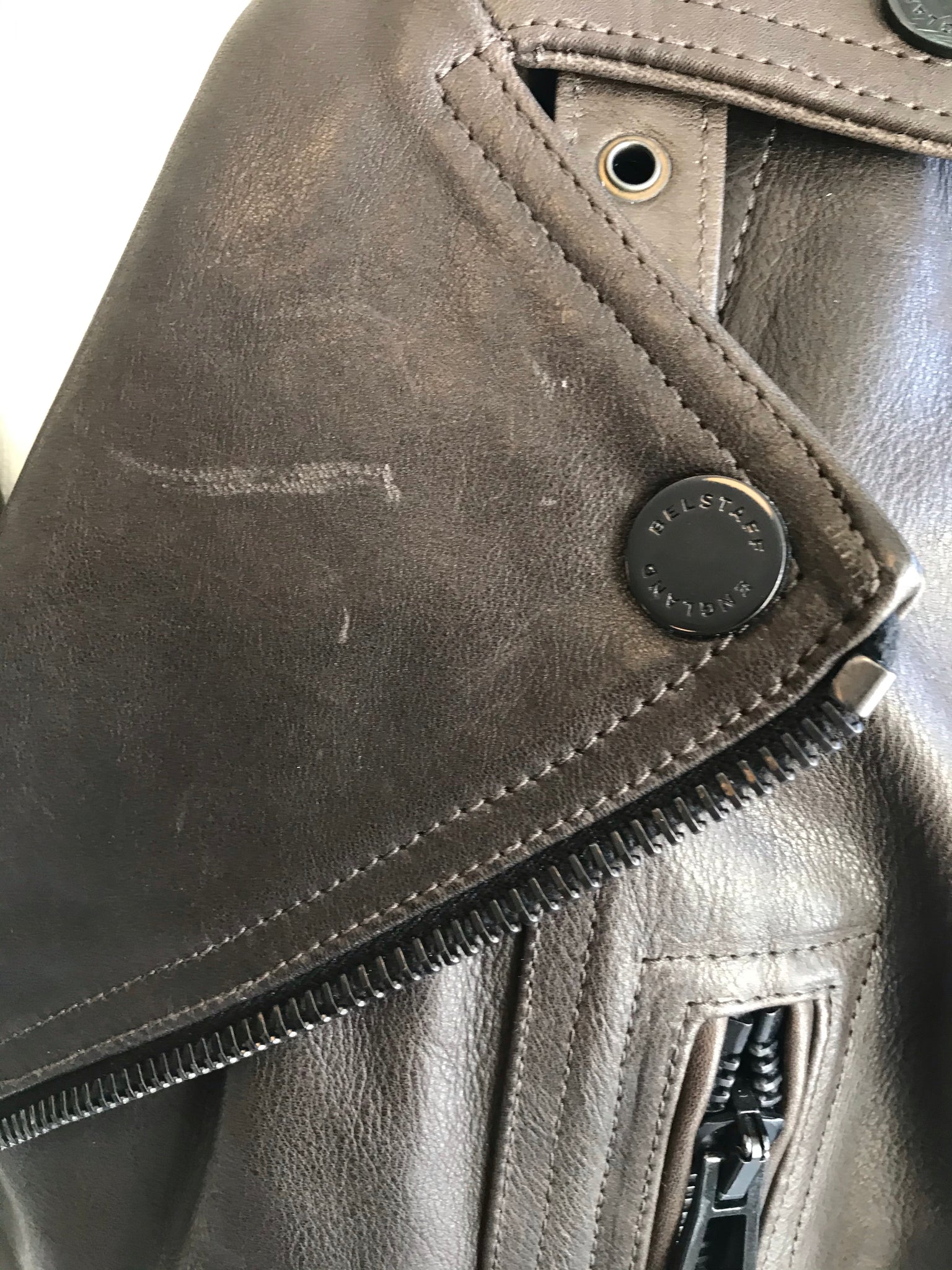 Isabella's Wardrobe Belstaff Gents Brown Leather and Canvas Jacket.