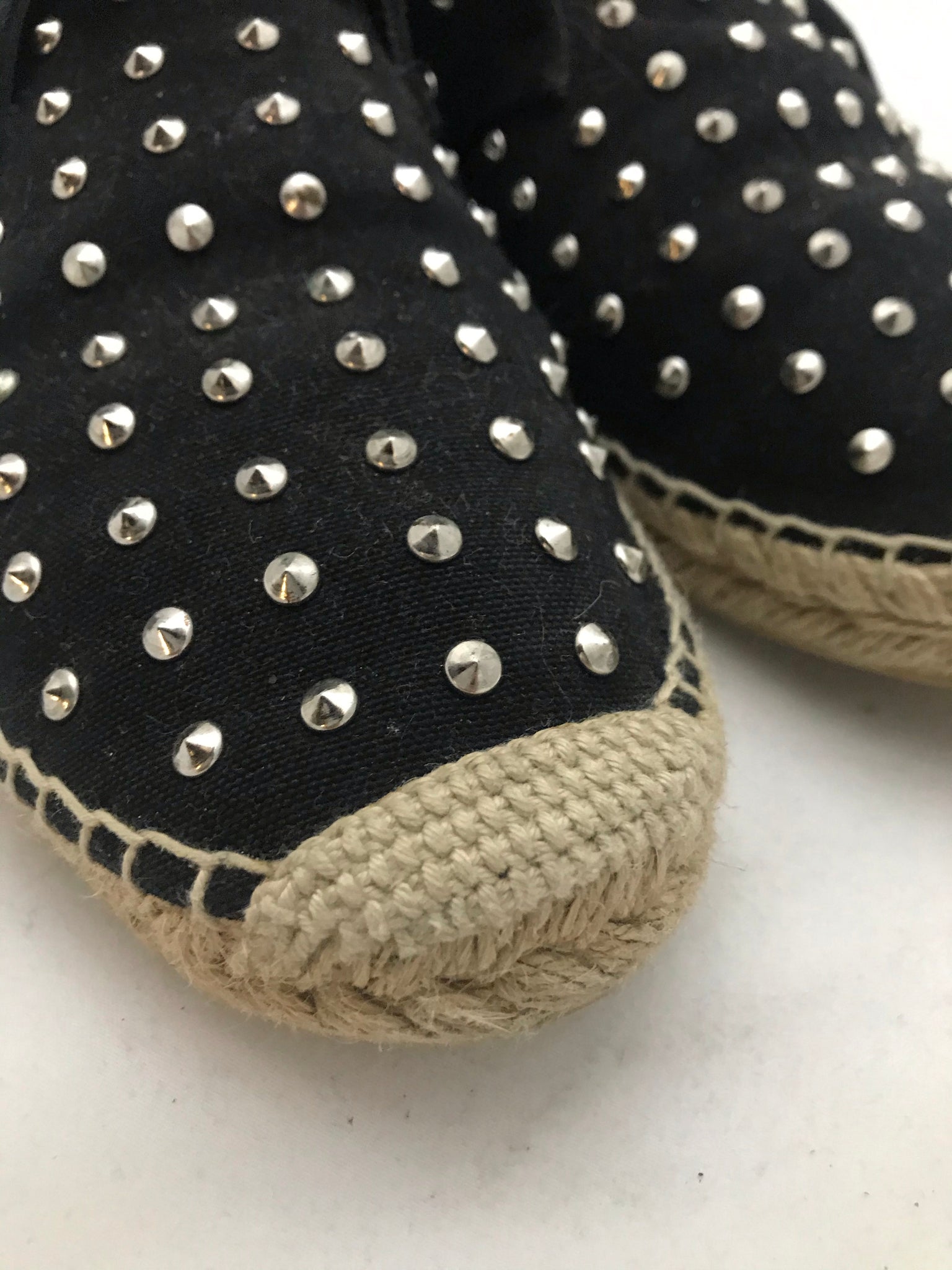 Isabella's Wardrobe Saint Laurent Studded Canvas High-Top Espadrille Sneaker.