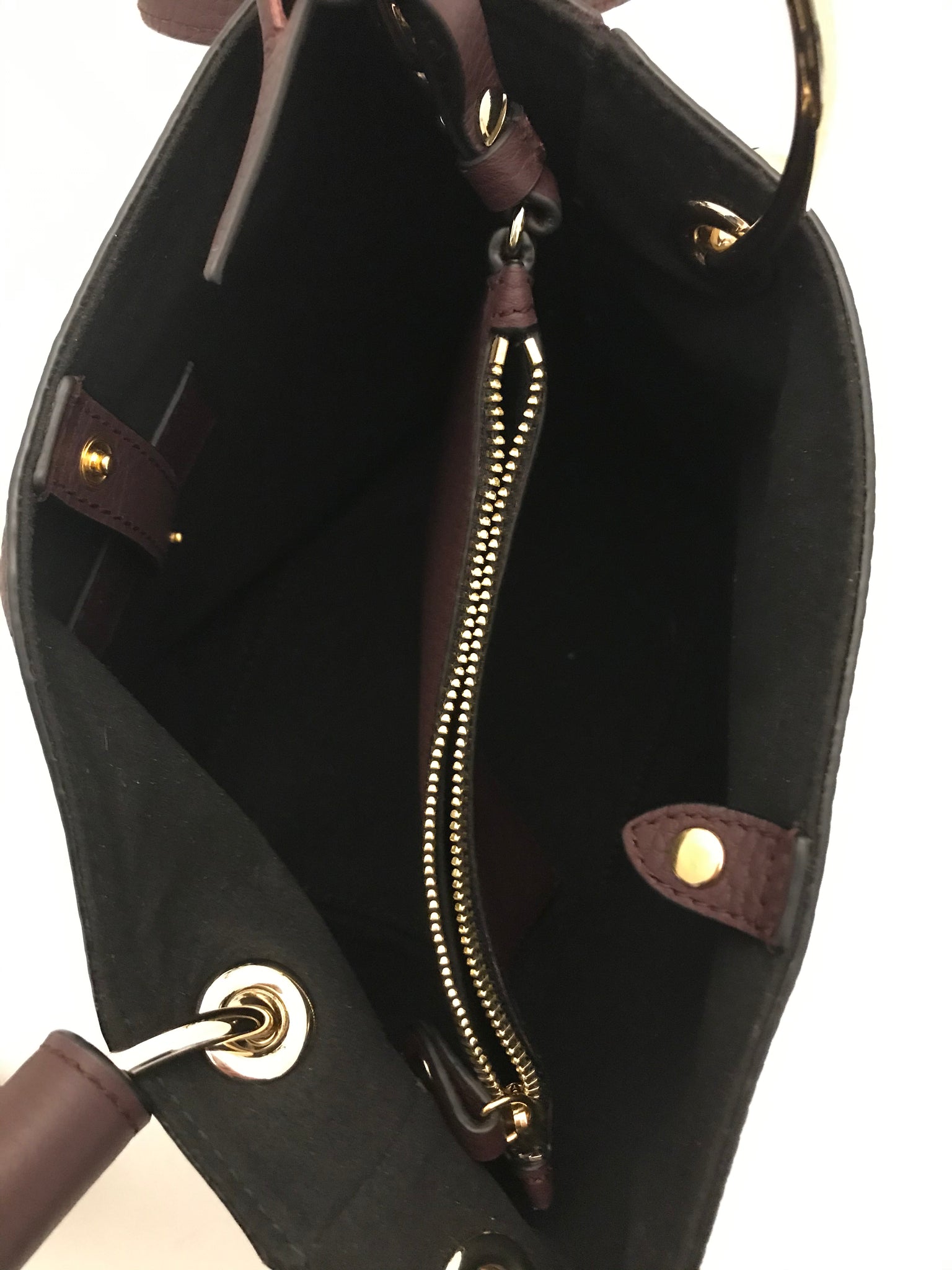 STRATHBERRY: Lana Nano Black Grain Leather Bucket Bag - The Lean