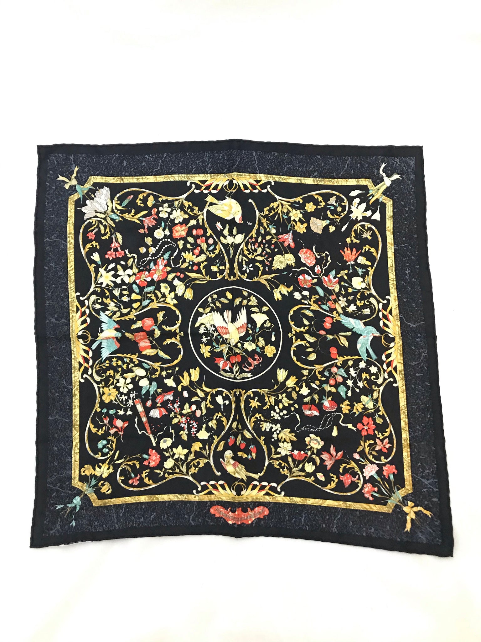 Isabella's Wardrobe Hermes Pierres d'Orient et d'Occident Pocket Square.