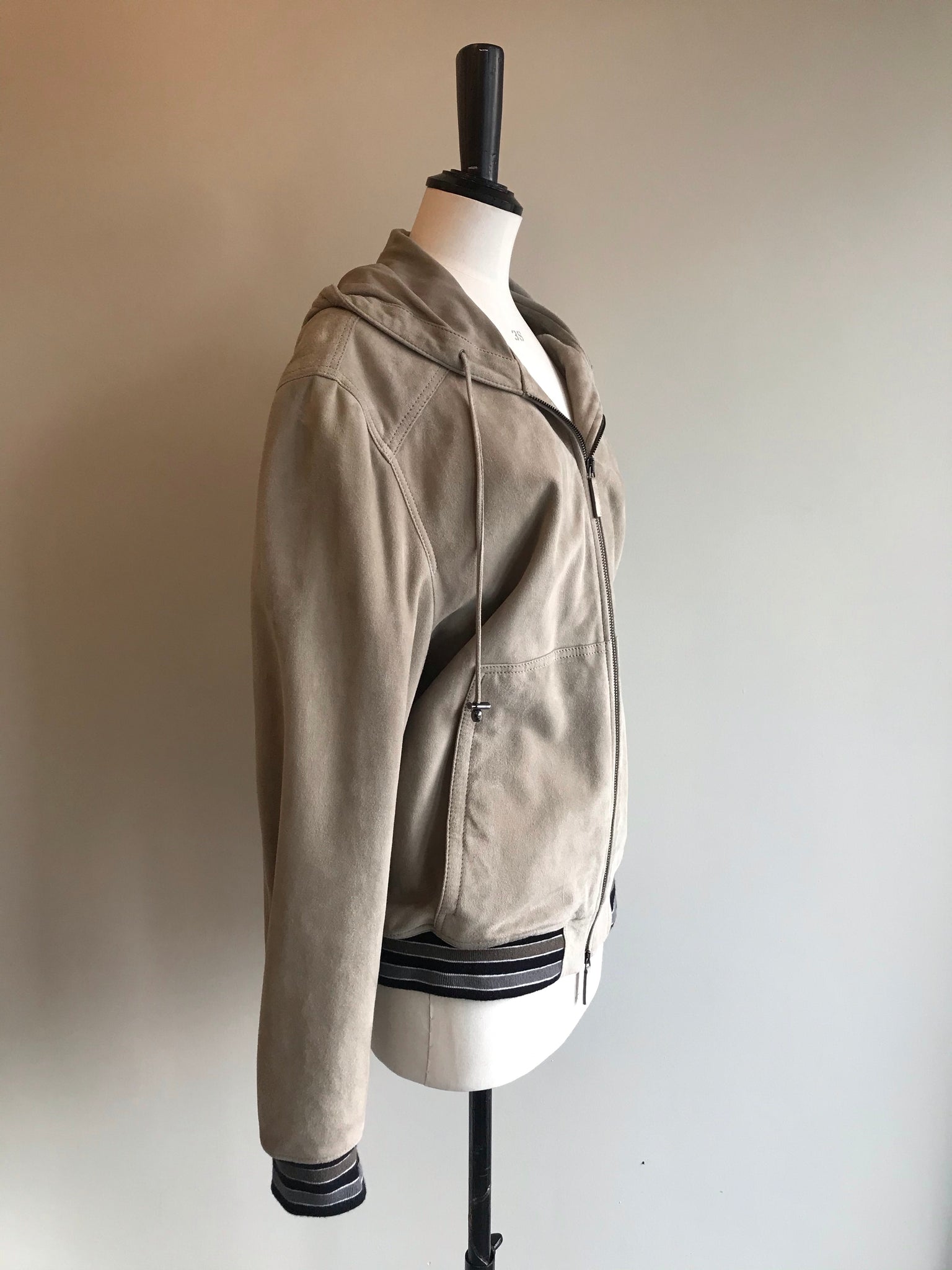 Isabella's Wardrobe Emporio Armani Gents Suede Hooded Jacket.