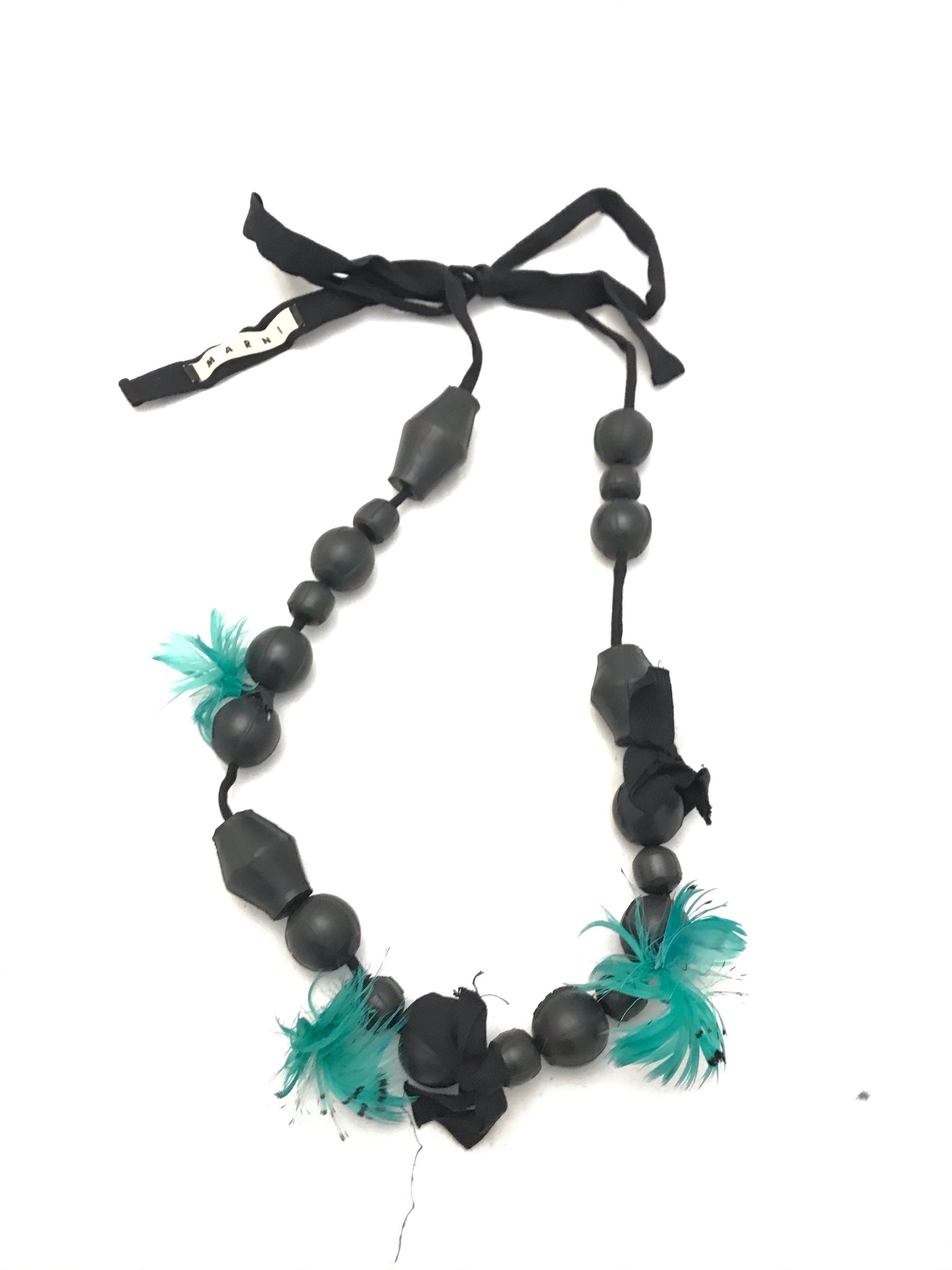 Isabella's Wardrobe Marni Rubber and Feather Necklace.