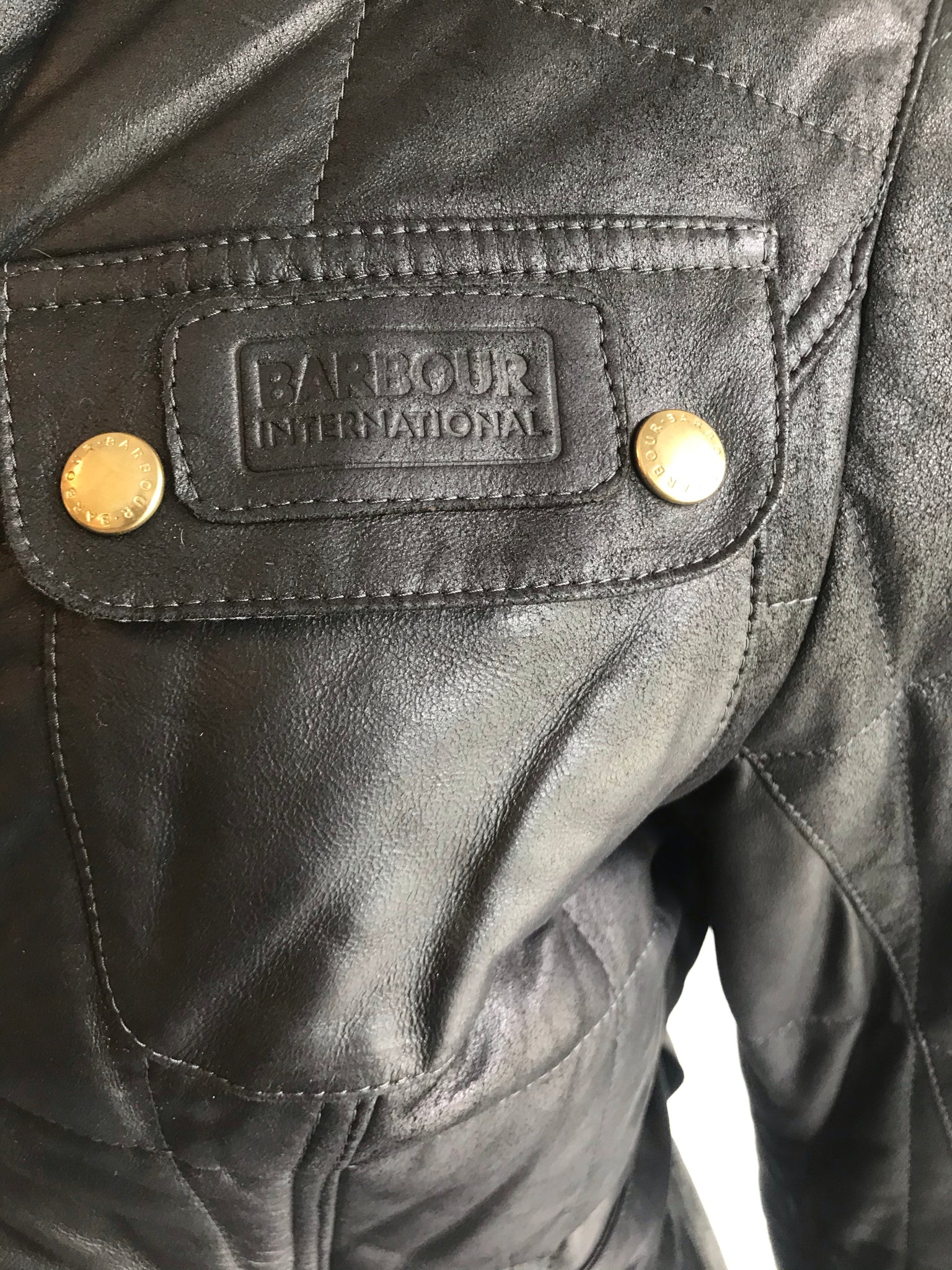 Isabella's Wardrobe Barbour International Leather Jacket.