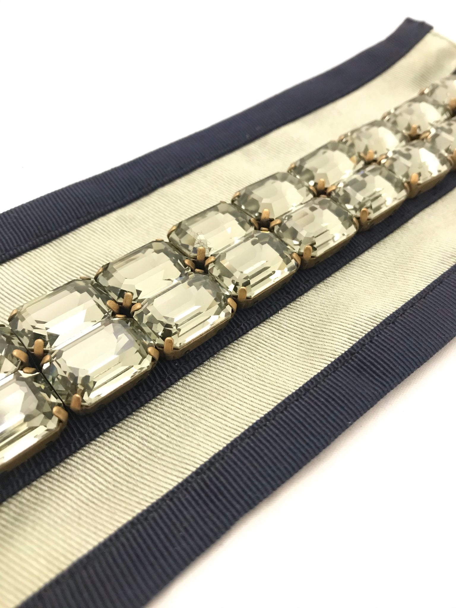 Isabella's Wardrobe Miu Miu Fabric and Diamante Cuff.