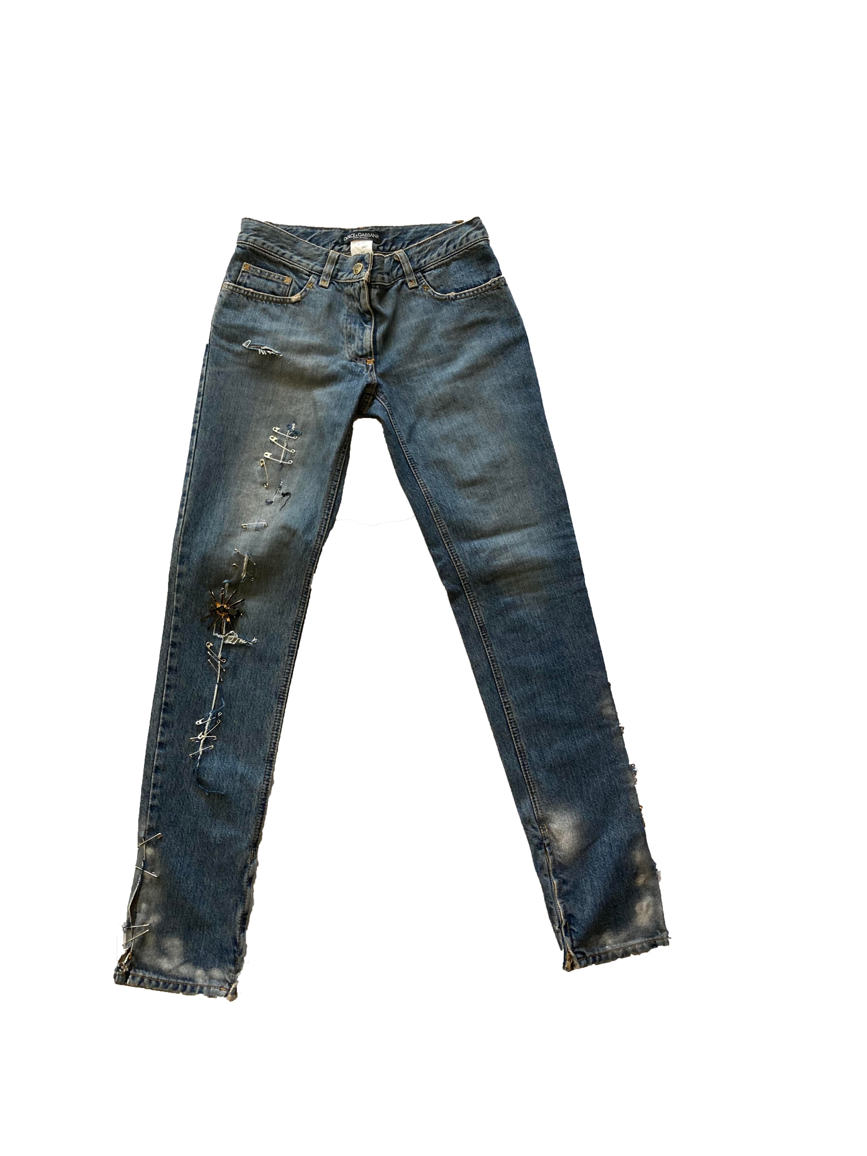 Dolce & Gabbana Safety Pin Graffiti Jeans Isabella's Wardrobe