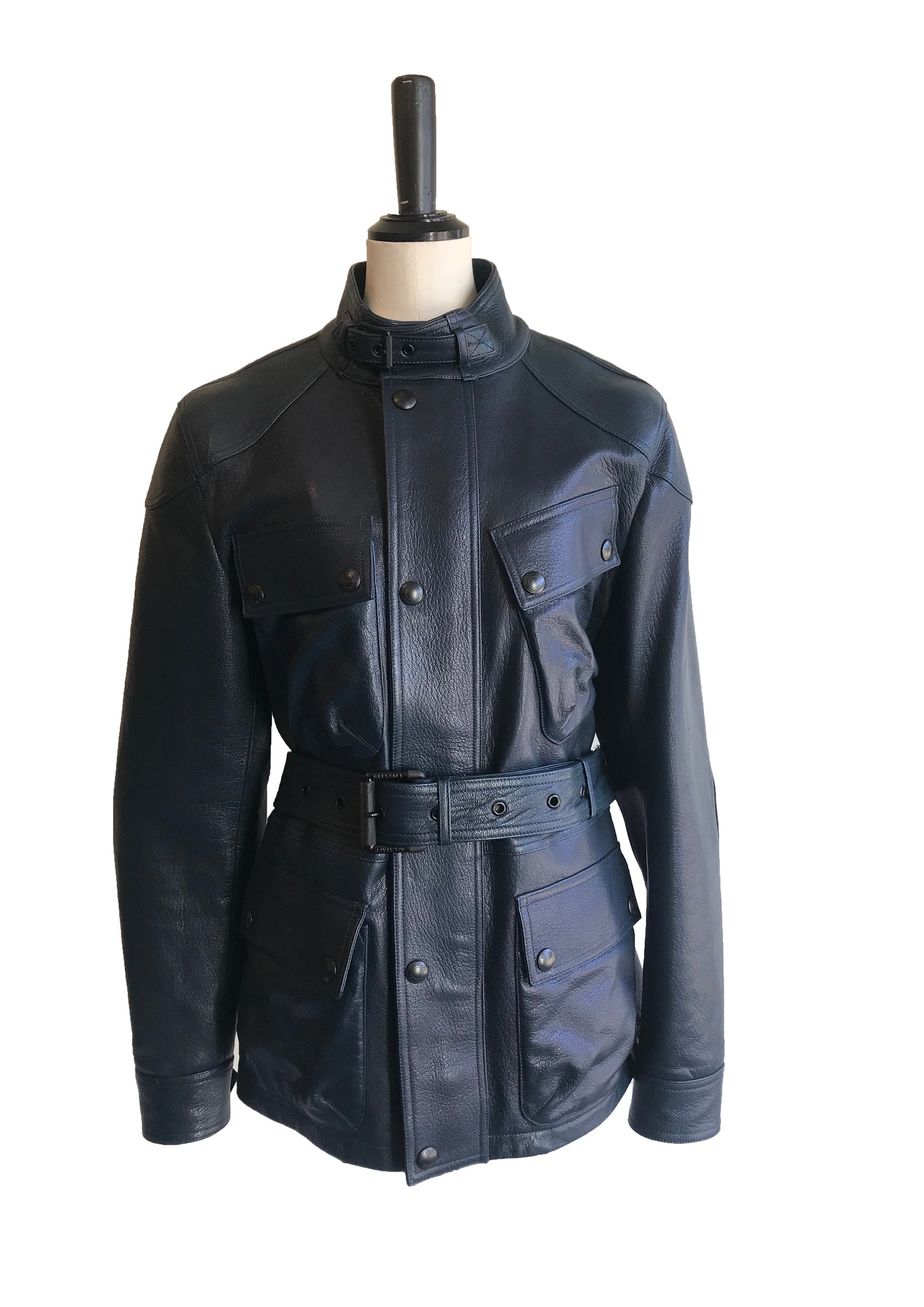 Isabella's Wardrobe Belstaff Gents Navy Leather Jacket.