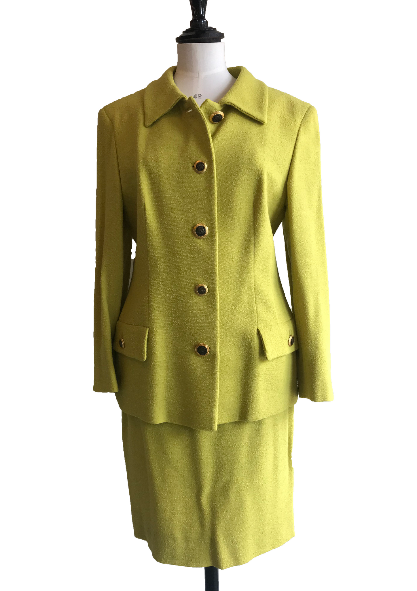 Isabella's Wardrobe Gianni Versace Vintage Wool Skirt Suit.